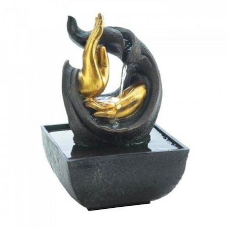 Cascading Fountains Cascading Fountains 10018475 5.25 x 5.25 x 8 in. Golden Hands Accent Tabletop Fountain 10018475